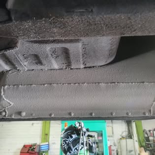 Welding repair on a vehicle chassis in the N&T Crash Repairs workshop