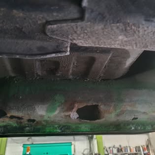 Rust and panel repair on a vehicle underbody at N&T Crash Repairs